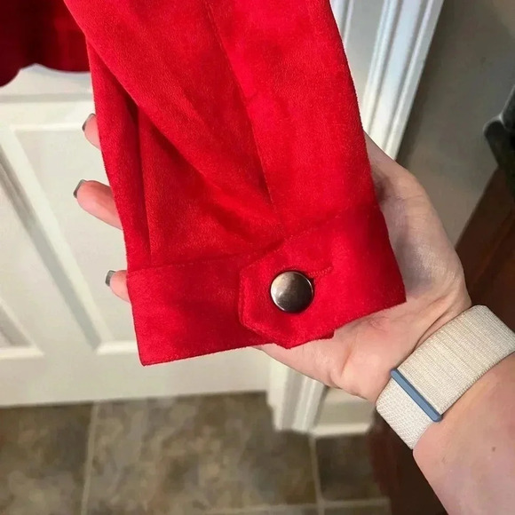 TRIBAL WOMEN’S MICROSUEDE RED JACKET SIZE XL - Picture 7 of 7